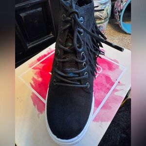 Not Rated Black Women's Fringe Sneakers